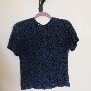 Vintage Dior Silk Leopard Print Blouse